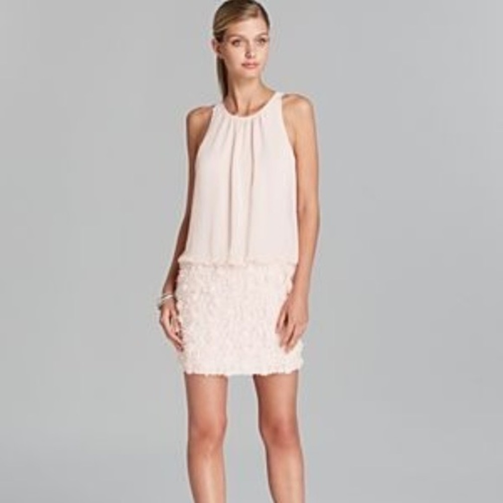 Bloomingdale’s Aqua Blush Rosette Blouson Dress